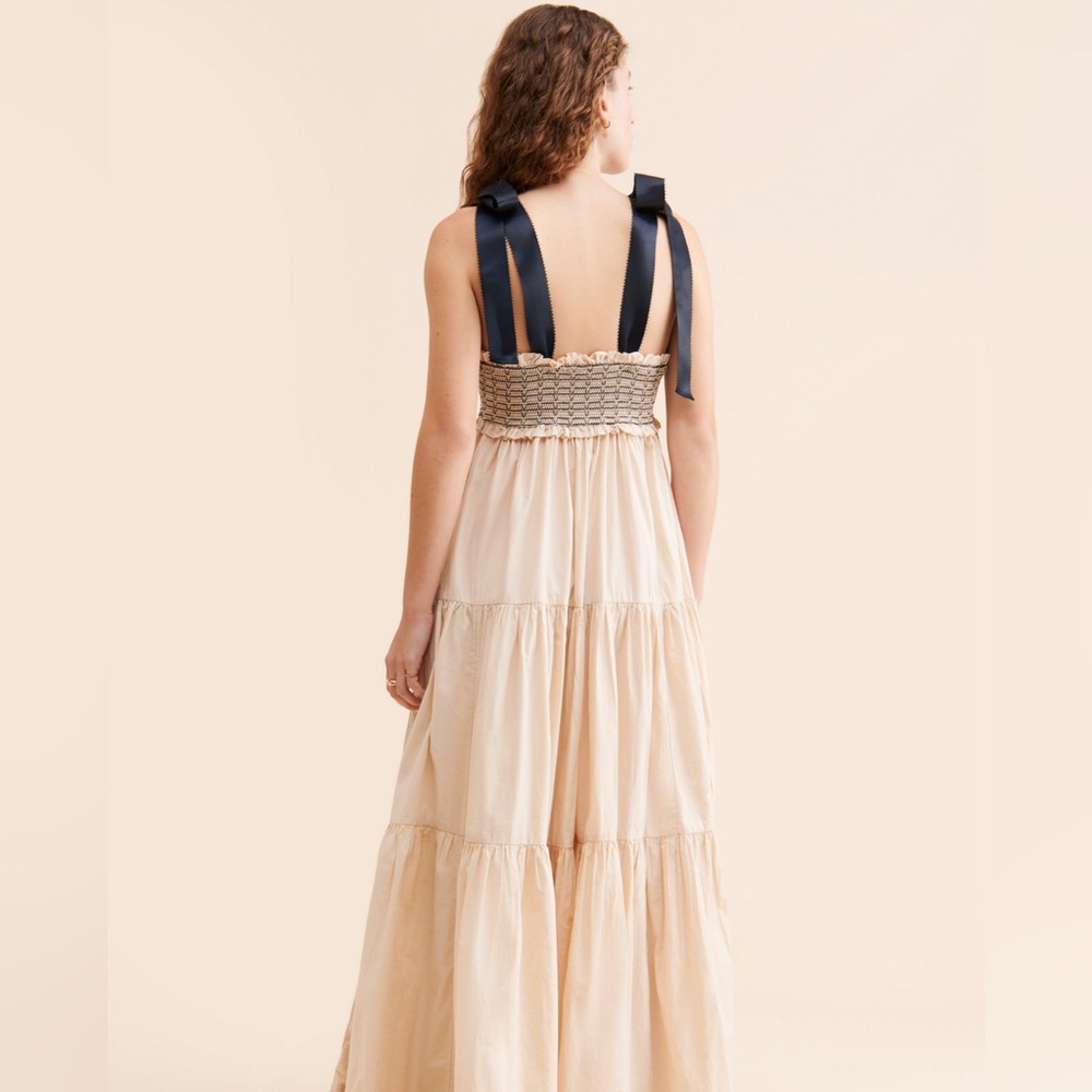 Free People Cream Maxi Dress with Black Accents - Picture 3 of 6